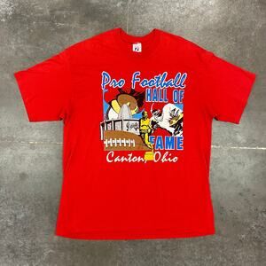 Vintage 90s Logo 7 Pro Football Hale of Fame Canton Ohio T-Shirt XXL